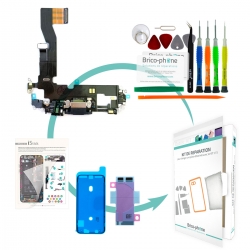 Kit de réparation avec connecteur de charge Lightning pour iPhone 12 et 12 Pro Noir photo 1