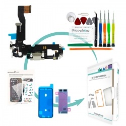 Kit de réparation avec connecteur de charge Lightning pour iPhone 12 et 12 Pro Blanc photo 1