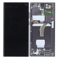 Kit de réparation avec bloc écran Dynamic AMOLED pré-monté sur châssis pour Samsung Galaxy S22 Ultra Noir photo 2