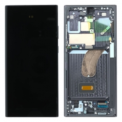Kit de réparation avec bloc écran Dynamic AMOLED pré-monté sur châssis pour Samsung Galaxy S23 Ultra Noir photo 2