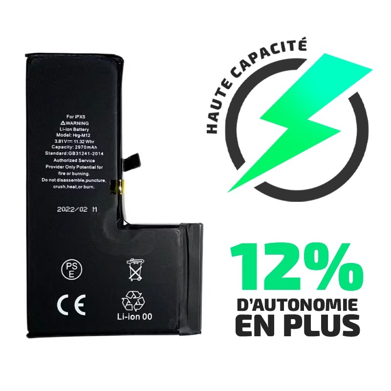 Batterie Interne Haute Capacité Compatible IPhone X à IPhone 15 Pro Max - Remplacement, Fabriquée En France