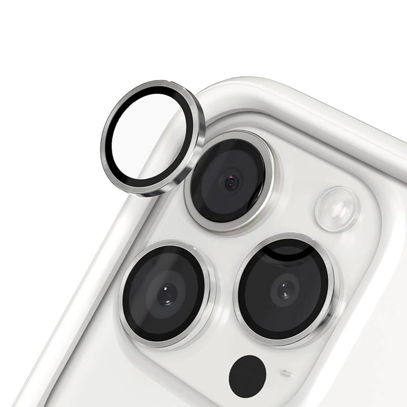 Protection lentille caméra RHINOSHIELD pour iPhone 15 Pro et iPhone 15 Pro Max Argent photo 1