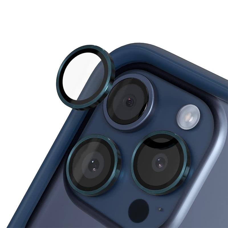 Protection lentille caméra RHINOSHIELD pour iPhone 15 Pro et iPhone 15 Pro Max Bleu photo 1