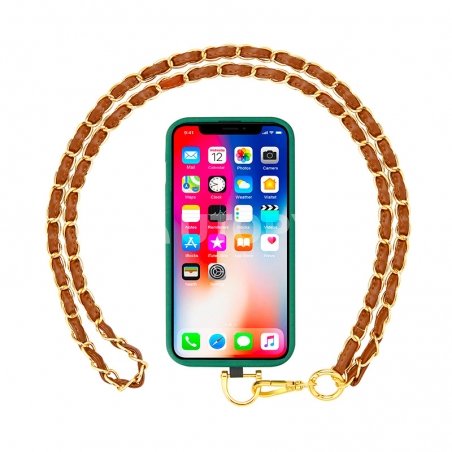 Tour de cou Cuir Marron Longueur 120 cm photo 2