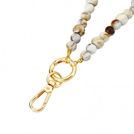 Tour de cou Bijoux Pierres marbrées Longueur 120 cm photo 2