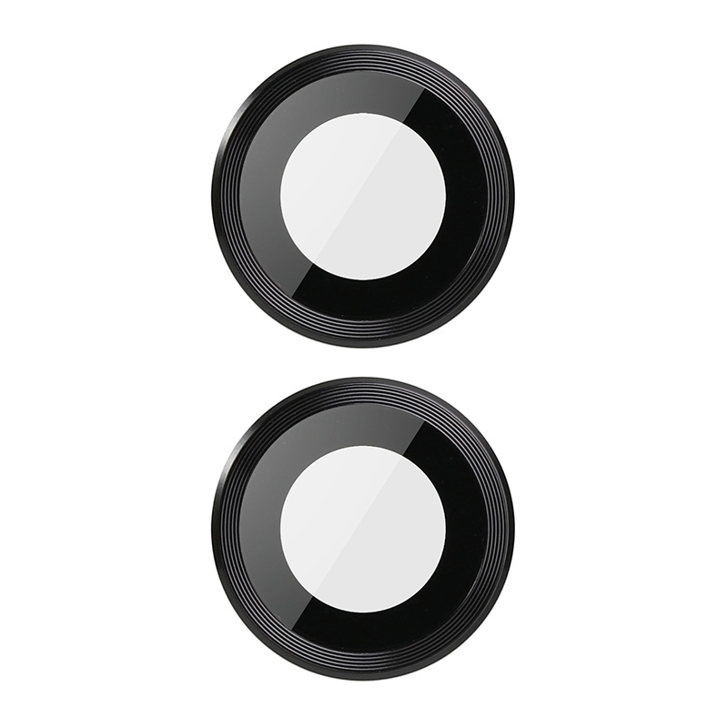Verre trempé 3D Noir pour lentille de caméra iPhone 11, iPhone 12, iPhone 12 Mini photo 1
