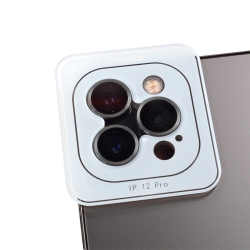 Verre trempé 3D Noir pour lentille de caméra iPhone 11, iPhone 12, iPhone 12 Mini photo 4