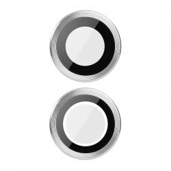 Verre trempé 3D Blanc pour lentille de caméra iPhone 11, iPhone 12, iPhone 12 Mini photo 1