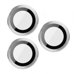 Verre trempé 3D Silver pour lentille de caméra iPhone 13 Pro, iPhone 13 Pro Max photo 1