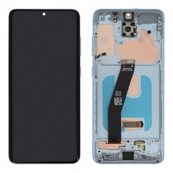 Bloc écran OLED compatible pré-monté sur châssis pour Samsung Galaxy S20 bleu_photo1