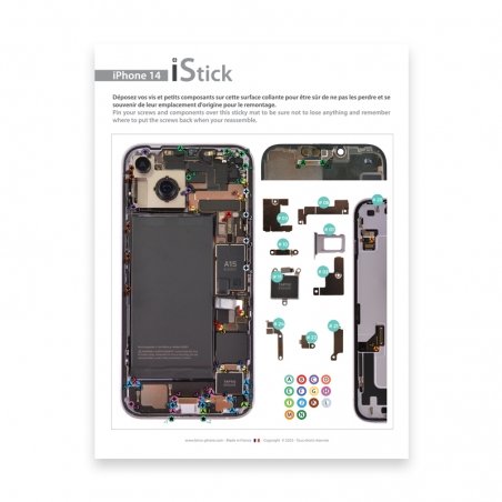 Patron adhésif d'aide au montage pas à pas pour iPhone 14_photo2