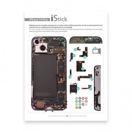 Patron adhésif d'aide au montage pas à pas pour iPhone 14 Plus_photo2