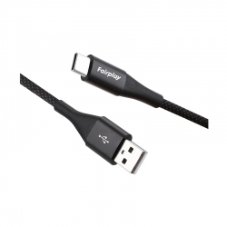 Câble USB-C Tressé Noir COSMOS 2m photo 2