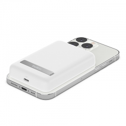 Batterie externe BELKIN MagSafe 5 000mAh avec support - Blanc photo 2