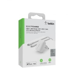 Chargeur BELKIN USB-C 20W avec câble USB-C vers Lightning photo 3
