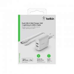 Chargeur BELKIN avec câble Lightning et 2 Ports USB (A+A) 24W photo 4