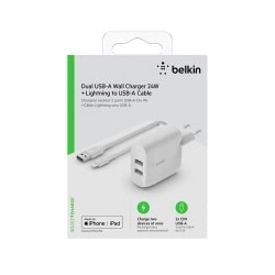 Chargeur BELKIN avec câble Lightning et 2 Ports USB (A+A) 24W photo 4