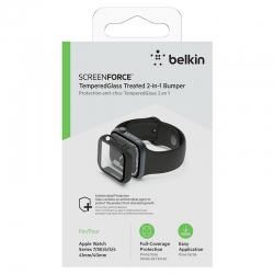 Verre trempé anti-bactérien Belkin avec bumper noir pour Apple Watch 40/41 mm photo 3