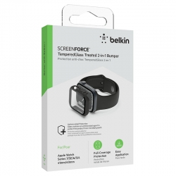 Verre trempé anti-bactérien Belkin avec bumper noir pour Apple Watch 40/41 mm photo 4