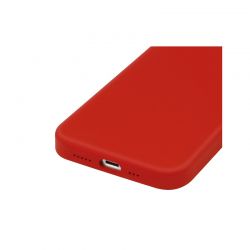 Housse silicone Rouge de Mars pour iPhone 14 avec intérieur microfibres