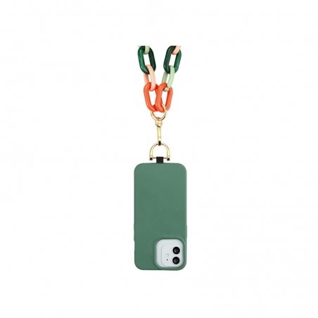 Tour de cou bijoux Multicolore vert et orange - Longueur 120cm photo 4