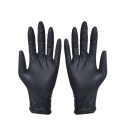 Boîte de 100 gants en silicone noir - Taille L photo 1