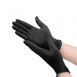 Boîte de 100 gants en silicone noir - Taille L photo 2