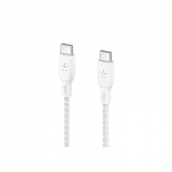 Câble blanc USB-C vers USB-C 100W tressé 2m BELKIN photo 2
