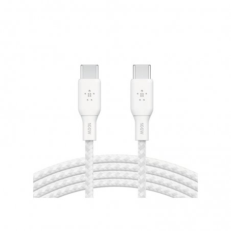 Câble blanc USB-C vers USB-C 100W tressé 2m BELKIN photo 3