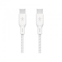 Câble blanc USB-C vers USB-C 100W tressé 3m BELKIN photo 1