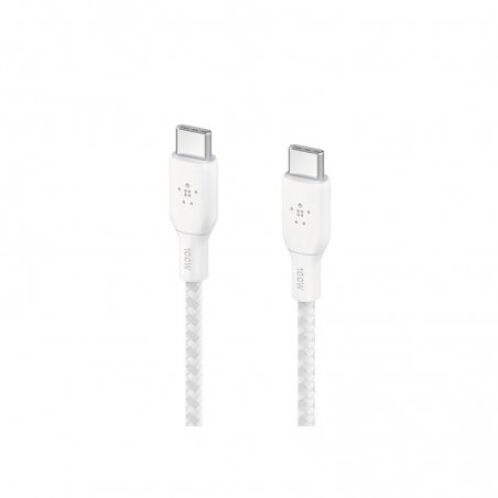 Câble blanc USB-C vers USB-C 100W tressé 3m BELKIN photo 2