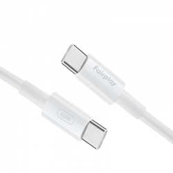 Câble de charge rapide Blanc USB-C à USB-C 60W 2m photo 3