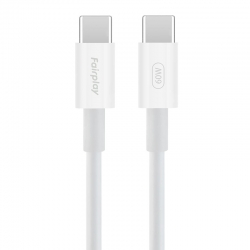 Câble de charge rapide Blanc USB-C à USB-C 60W 1m photo 1