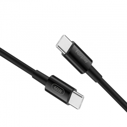 Câble de charge rapide Noir USB-C à USB-C 60W 1m photo 3