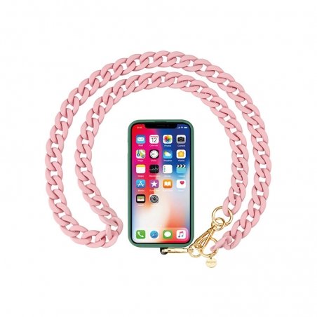 Tour de cou chaîne rose mat - Longueur 120cm photo 2