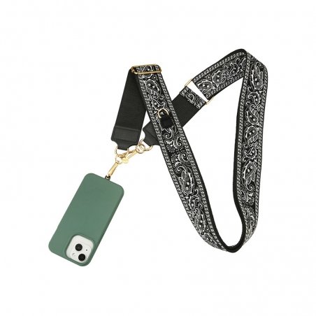 Tour de cou lanière tissu large noir - Longueur 120cm photo 2