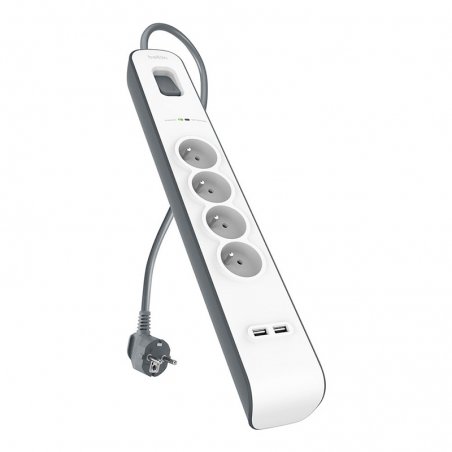 Multiprise BELKIN 4 prises avec 2 USB, protection contre les surtensions photo 2
