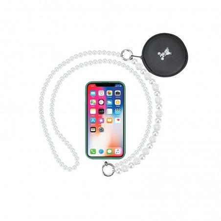 Tour de cou perles blanches longueur 120 cm photo 2