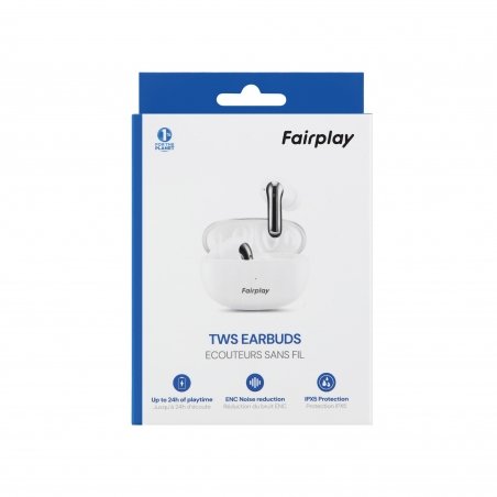 Ecouteurs bluetooth avec réduction de bruit TWS Blancs