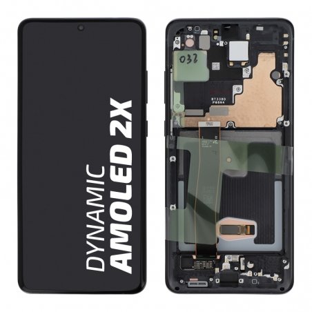 Bloc écran Dynamic AMOLED 2X pré-monté sur châssis pour Samsung Galaxy S20 Ultra Noir Cosmos photo 2