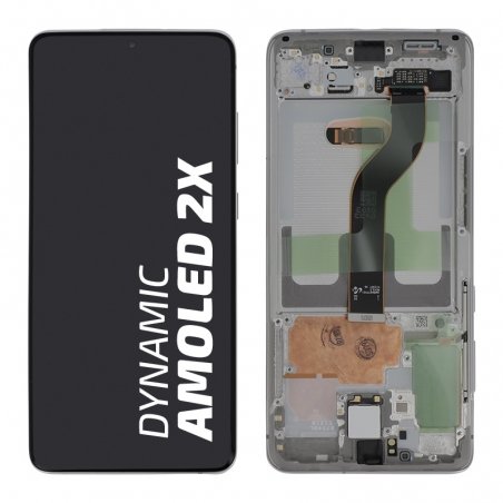 Bloc écran d\'origine prémonté sur châssis pour Samsung Galaxy S20+ Blanc - Sans caméra - photo 1