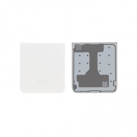 Vitre arrière inférieure Blanche d\'origine Samsung pour Galaxy Z Flip6 photo 1
