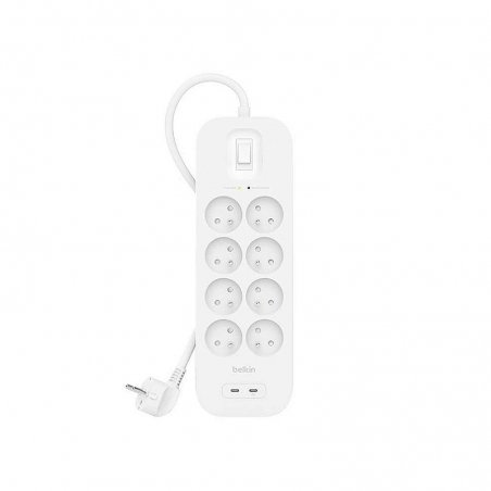 Multiprise parafoudre avec 8 prises et 2x USB-C charge rapide Belkin photo 1
