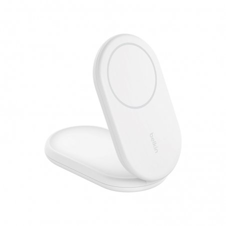 Support de recharge Blanc magnétique Qi2 15W avec adaptateur secteur Belkin photo 1