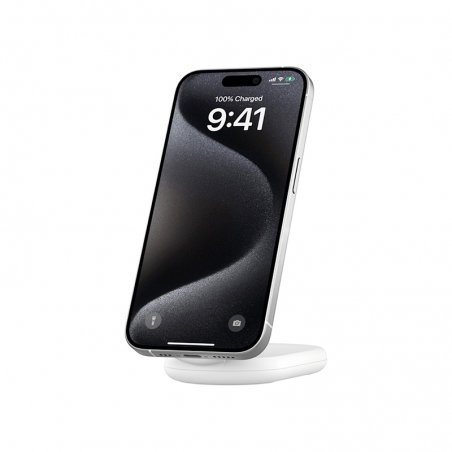 Support de recharge Blanc magnétique Qi2 15W avec adaptateur secteur Belkin photo 4