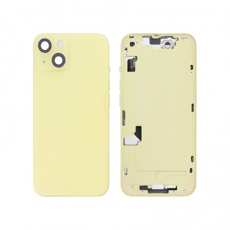 Châssis avec vitre arrière pour iPhone 14 Jaune photo 1