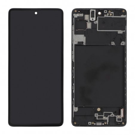 Ecran d\'origine reconditionné avec châssis pour Galaxy A71 noir photo 2