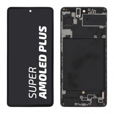 Ecran d\'origine reconditionné avec châssis pour Galaxy A71 noir photo 1