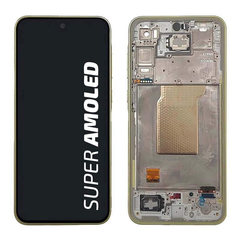 Bloc écran complet lime avec châssis pour Samsung Galaxy A35 5G photo 1