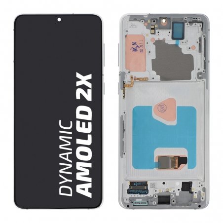 Ecran d'origine reconditionné avec châssis pour Galaxy S21 + Argent photo 1